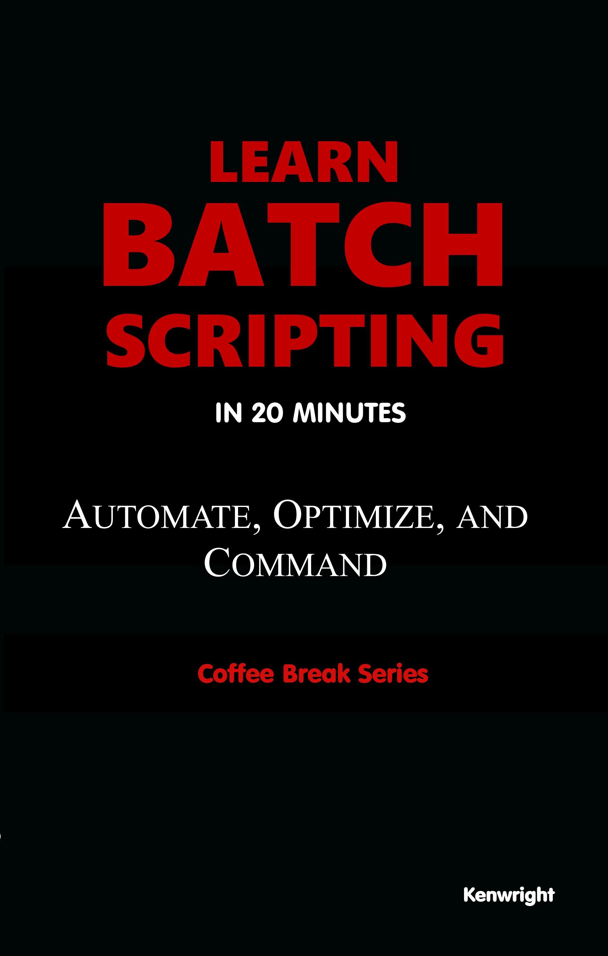 Learn Batch Scripting in 20 Minutes (Coffee Break Series)  (Paperback) Cover